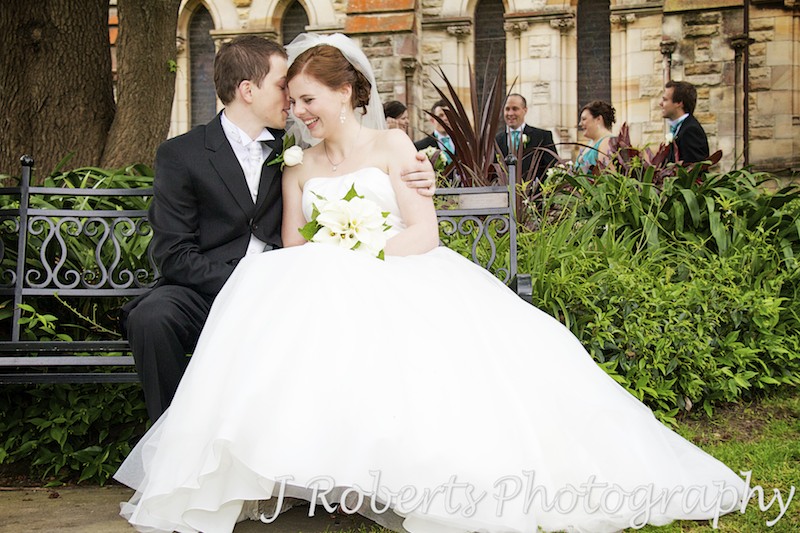 Laughing bridal couple - wedding photography sydney